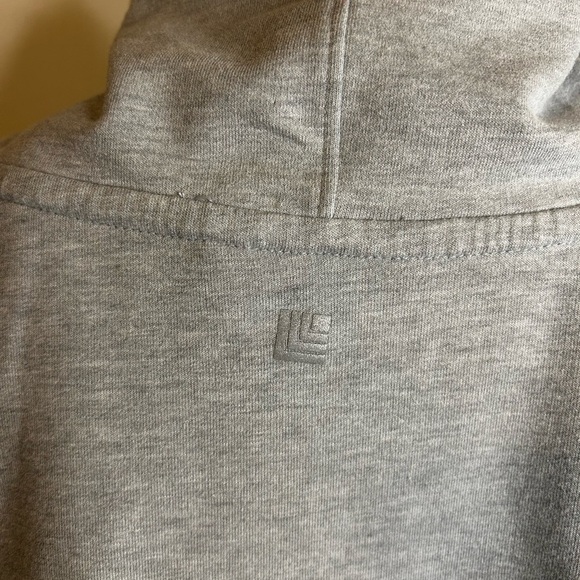 Gray Cowl Neck Pullover Sweatshirt with Adjustable Drawstrings - Picture 4 of 9